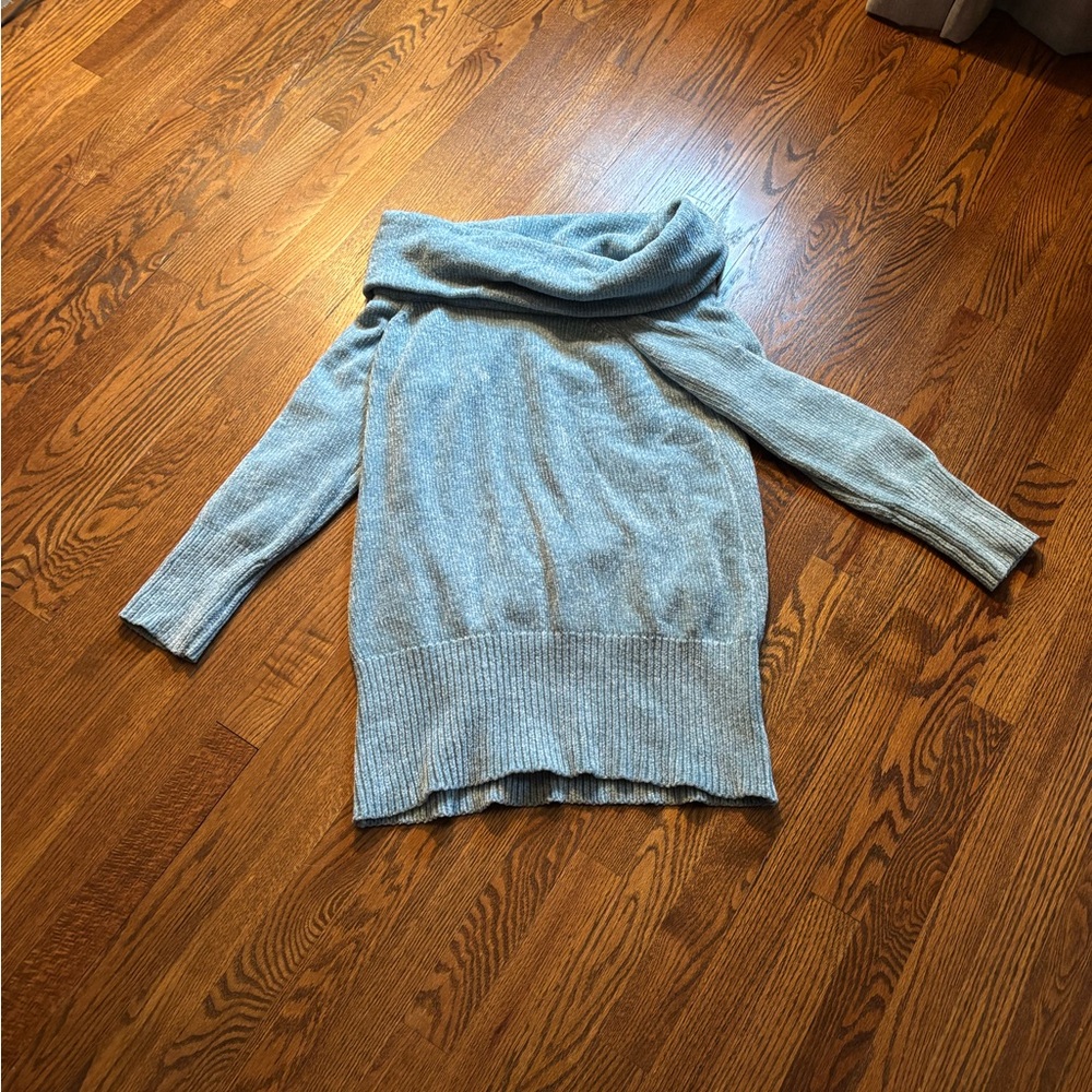 White House Black Market Light Blue Cowl Neck Sweater